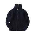 thumbnail image 1 of AherBiu Kids and Toddler Sweaters for Girls Boys Turtleneck Zip up Ribble Knitted Pullover Fall Winter Solid Color Warm Sweater, 1 of 5