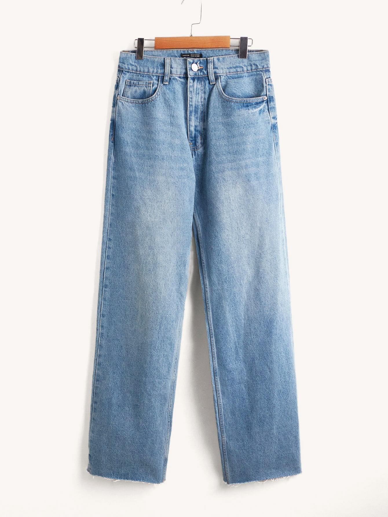 Women's Bleach Wash Straight Leg Jeans 