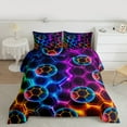 thumbnail image 2 of jejeloiu Football Soccer Sport Bedding Comforter Set,Colorful Geometric Hockeycomb Hexagon Twin Comforter Sets,Blue Purple Orange Bedding Set For Boys Kids,Ultra Soft Home Decor Reversible,2pcs, 2 of 8