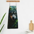 thumbnail image 5 of Naloa 1Pack Adjustable Bib Apron Waterdrop Resistant Cooking Kitchen Aprons for Women Men Chef, Realistic Style Colorful Wolf A Print, 5 of 5