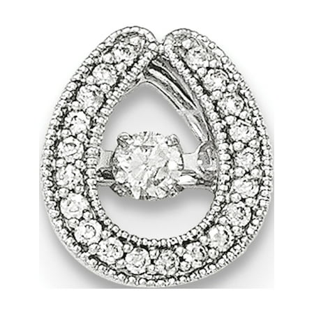 - Leslies Fine Jewelry Designer 14K White Gold Vibrant Diamond Slide Pendant Gift