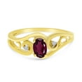 thumbnail image 6 of 10k Yellow Gold Oval Rhodolite Garnet And Diamond Ring, 6 of 6