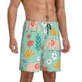 thumbnail image 2 of Sikiie Elephant and Flowers Mens Pajama Shorts, Lightweight Lounge Pant with Pockets Soft Sleep Pj Shorts for MenLarge, 2 of 6