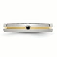 thumbnail image 4 of Finest Gold Stainless Steel Polished Yellow IP-Plated .025pt. Diamond 4 mm Band - Size 11.5, 4 of 7