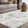 thumbnail image 2 of Abani Urbana 4'W x 6'D URB120A Traditional Distressed Ivory and Light Blue Rug, 2 of 7