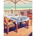 thumbnail image 2 of Outdoor Tablecloth with Umbrella Hole & Zipper, Christmas Tree Rectangle Tablecloth 60x102 Inch, Blue Tree Xmas Snowflake Winter Patio Table Cover Waterproof Table Cloth for Picnic/Party, 2 of 6