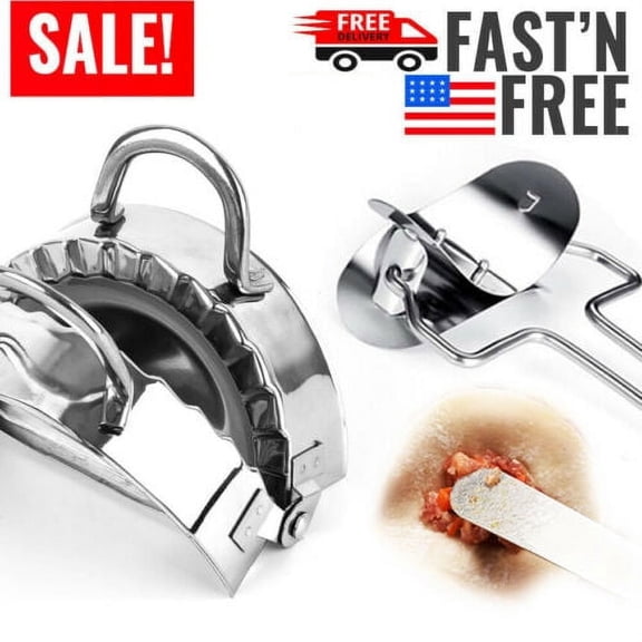 FZFLZDH 3Pcs Stainless Steel Dumpling Maker Slicer Stuffing Spoon Dough Presser Mould