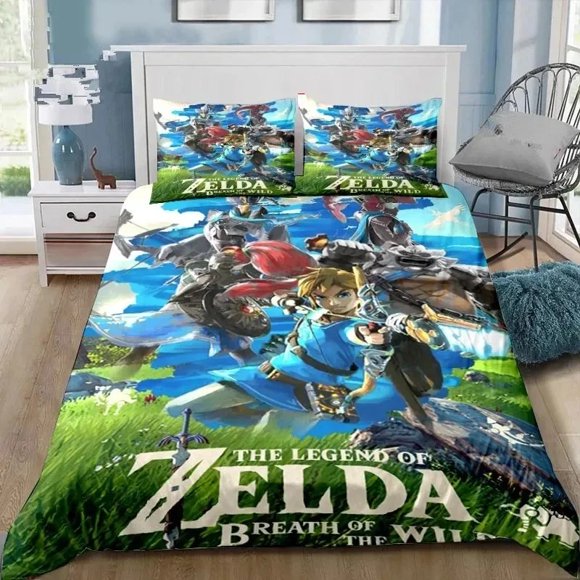Zeldas Series Bedding Set Duvet Cover Bed Set Quilt Cover Pillowcase Comforter Boys Adult Bedding Set3-Piece Bedding Set (1 Duvet Cover + 857 Pillow Shams) Bed Sheets