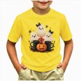 thumbnail image 2 of CAUYDY Halloween Shirts for Girl Cute Pumpkin Ghost T-Shirt Retro Spooky Fall Tees Kids Short Sleeve Tops Girls Halloween Shirt Sizes 12-18 Months, 2 of 5