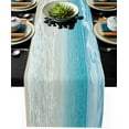 thumbnail image 3 of Hot Selling Summer Ocean Beach Season Linen Table Runner Party Restaurant Blue Gradient Color Decorative Table Runner, 3 of 5