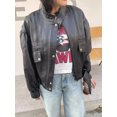 thumbnail image 5 of Chaqueta de moto de cuero genuino para mujer, tendencia otoño invierno 2024, abrigos cortos holgados de piel de oveja auténtica para mujer, 5 of 5