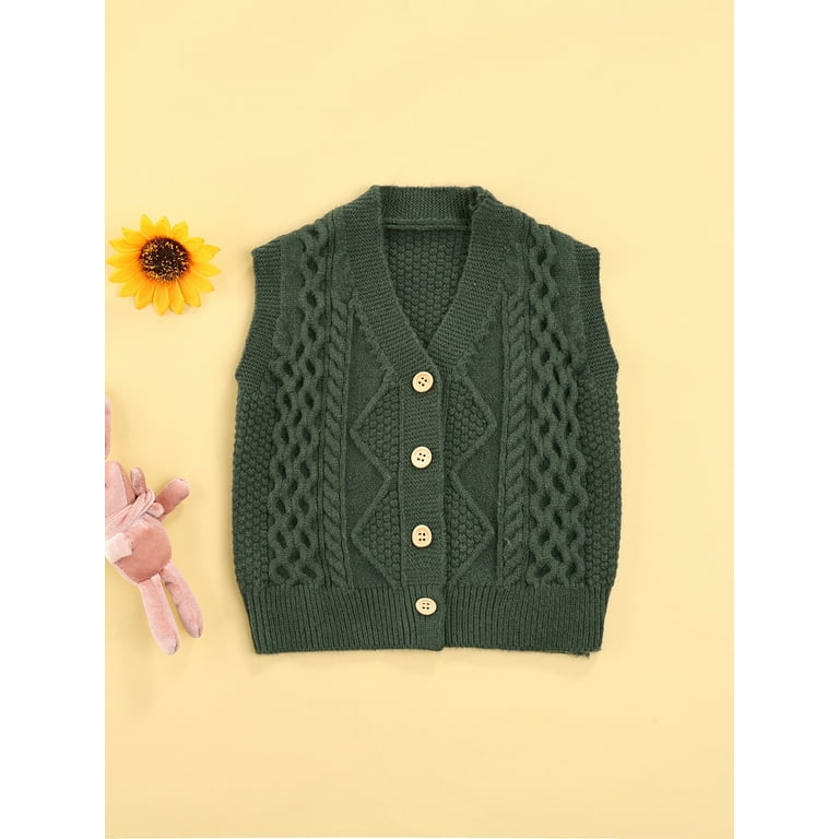 Kiapeise Toddler Baby Boy Girl Cable Knit Sweater Vest Sleeveless