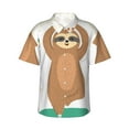 thumbnail image 2 of Goofa Cute Sloth In Yoga Pose Tree Hawaiian Shirt for Men, Unisex Summer Beach Casual Short Sleeve Button Down Shirts,Aloha Tropical Floral print shirt-Medium, 2 of 9