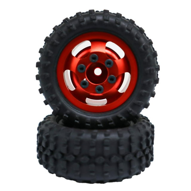 ZheElen RCGOFOLLOW Wheel Rims Tyre For SCX24 Plastic Crawler Wear-resistant 2pcs RC Car Accessories Replacement Parts RC Upgrade Part Red