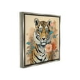 thumbnail image 4 of Stupell Industries Modern Floral Tiger Animals & Insects Painting Gray Floater Framed Canvas Art Print Wall Art, 18 x 18, 4 of 10