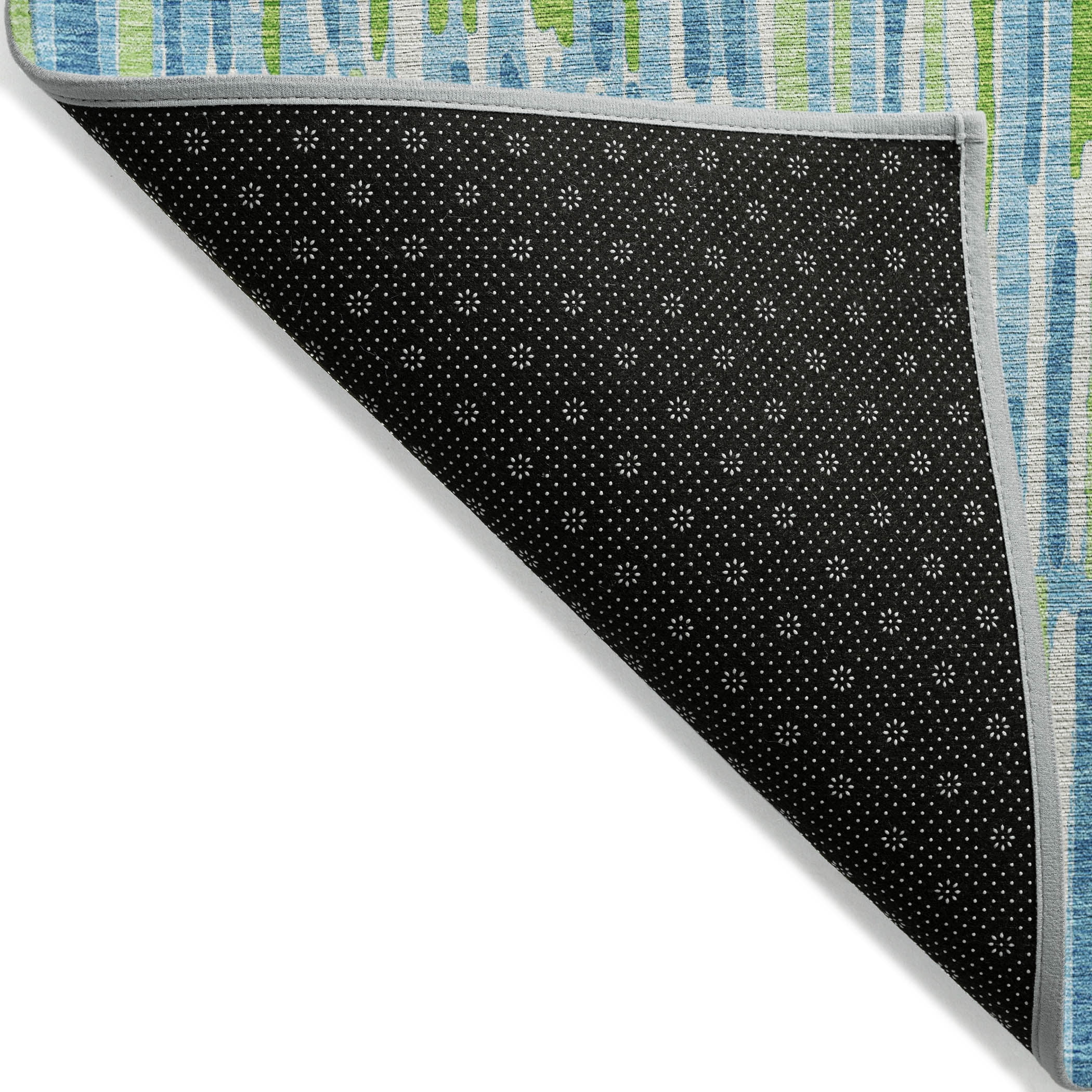 Addison Rugs Chantille Indoor/Outdoor Transitional Lines Aqua Washable Rectangle Rug, 1'8" x 2'6"