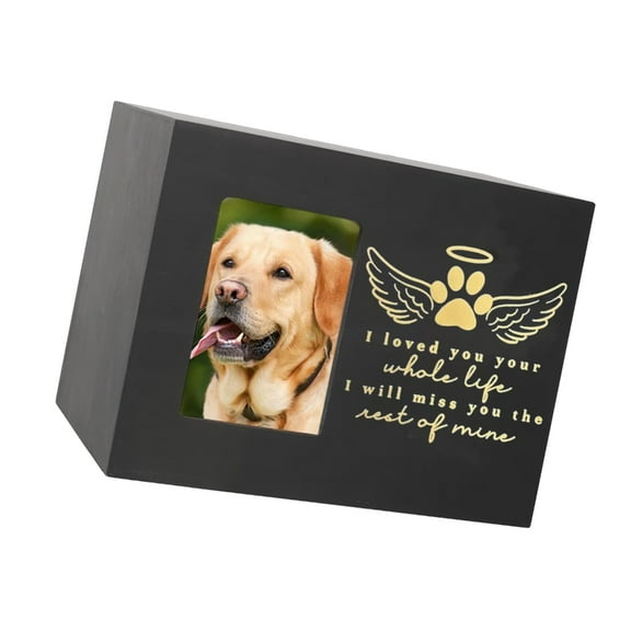 Jesscasday Pet Cremation Ashes Box with Photo Frame Pet Memory Keepsakes Resins Urns Box