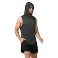 thumbnail image 4 of Mens Hoodies Sleeveless Shirts Casual Solid Color Pullover Lightweight Breathable Athletic Workout Basketball Running Gym Tank Tops, 4 of 8