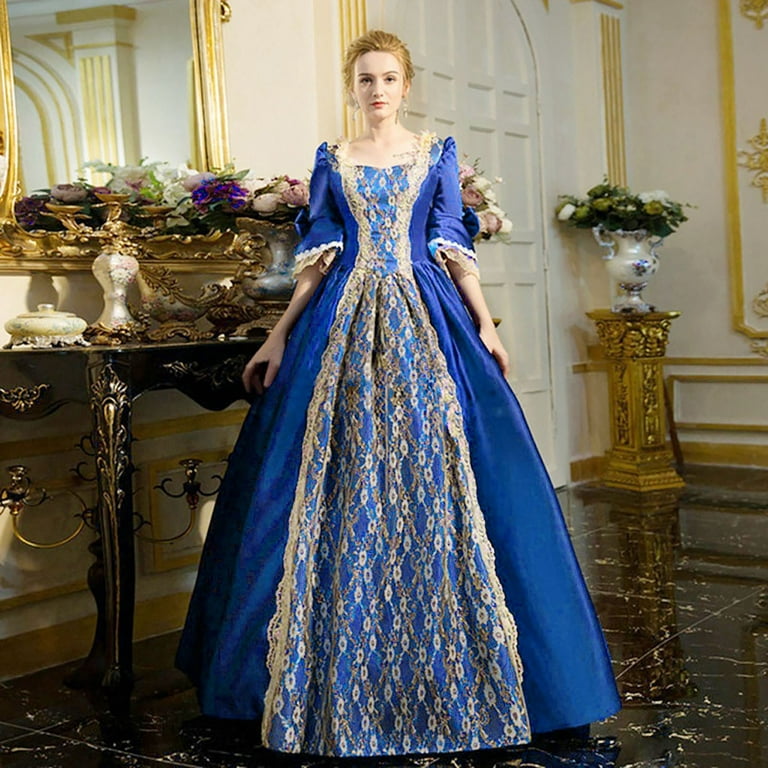 Medieval Dresses for Women Plus Size,Womens Ball Gown Queen Vitorian Dress  Renaissance Royal Fancy Costume Dress - Walmart.com
