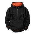 thumbnail image 2 of Hearthz Quarter Zip Fleece Hoodie Men Cargo Men's Sweatshirts Hoodies Fall Winter Warm Mens Fleece Pullover with Pocket Black M, 2 of 8