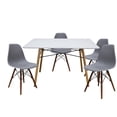 thumbnail image 1 of Set Comedor Mundo In Oslo Melamina 120cm Blanco 4 Sillas Gris Nogal Minimalista, 1 of 3