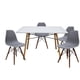 thumbnail image 1 of Set Comedor Mundo In Oslo Melamina 120cm Blanco 4 Sillas Gris Nogal Minimalista, 1 of 3
