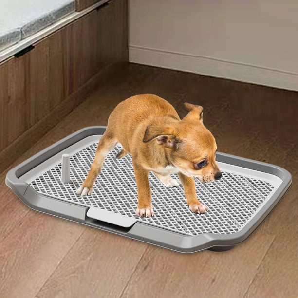 Inodoro para perros, bandeja de entrenamiento de malla para inodoro, orinal para mantener las patas y el suelo, rejillas limpias, inodoro para perros Gris