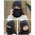 thumbnail image 6 of D-GROEE 2Pcs/Set Winter Beanie Hat Scarf Set Plush Lined Warm Knit Skull Cap and Scarf for Men Women, 6 of 7