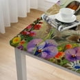 thumbnail image 5 of nygtbtfer Easter Rabbit Flower SquareFitted Tablecloth Elastic Edge  Oil-Proof Table Cover Stain-Resistant Table Cloth Fits Round Tables  white, 5 of 8