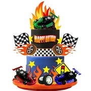 Racing Car Cake PresNok Toppers Car Truck Cake Decorations Racing Toys for Man Boy Kid Birthday Party Racing Theme Party Race Car Party Favor Supplies (Style 1)