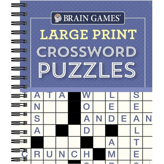 Brain Games Large Print Brain Games - Large Print Crossword Puzzles (Purple), (Spiral-Bound)