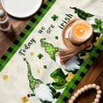 thumbnail image 3 of St. Patrick's Day Table Runner - 120 Inch Long Gnomes Shamrock Gold Coin Plaid Cotton and Linen Blended Dress Scarves Farmhouse Table Runner for Kitchen Dining, Coffee Table, 13" x 120", 3 of 8