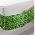 thumbnail image 2 of Lemons Bed Skirt, Fresh Summer Art Design Lime and Pepper Mint and Polka Dots Repetition, Elastic Bedskirt Dust Ruffle Wrap Around for Bedding Decor, 4 Sizes, Apple Green and Seafoam, by Ambesonne, 2 of 2