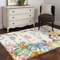 thumbnail image 3 of Area Rug for Living Room, Beige Easter Bunny Non-Slip Indoor Large Carpet for Bedroom/Dining Room, Spring Easter Eggs Floral Wooden Washable Low-Profile Rectangle Floor Mat Runner Rugs - 2.7 x 5 Ft, 3 of 8