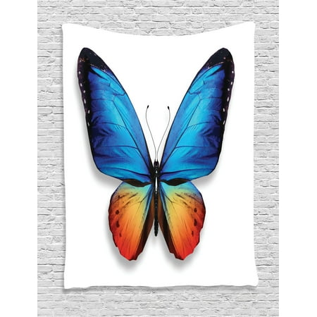 Butterfly Tapestry Wall Hanging - Butterflies Decorations Wall Hanging Tapestry, Big Butterfly Manifests Never Ending Cycle Of Life Self Transformation, Bedroom Living Room Dorm Accessories, By Ambesonne