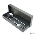 thumbnail image 6 of Elyon Reef Knot Reflective Silver Salad Serving Set Indian Artisan-Made Hostess Set Hand-Forged Stainless Steel 2 Pieces, 6 of 7