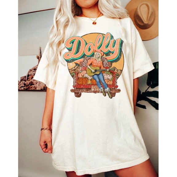 Retro Dolly Shirt, Western Cowgirl Fall Graphic Tee, Pumpkin Patch T-Shirt, Country Music Top