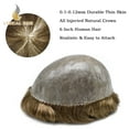 thumbnail image 3 of Lyrical Hair Toupee for Men Durable Full PU Mens Toupee Human Hair Replacement System Thin Skin Injected Hair System for Man, 3 of 7