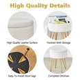 thumbnail image 4 of Home Round Velvet Storage Ottoman & Tray Top Coffee Table,White Foot Rest Stool, 4 of 7