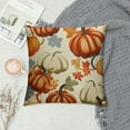 thumbnail image 2 of BCIIG Fall Pillow Covers   Thanksgiving Themed Blue Yellow Orange Pumpkin Print Decorative Throw Pillows Outdoor Autumn Harvest PillowCase Farmhouse Cushion Case Decor for Sofa Couch Bed 22x22in, 2 of 5