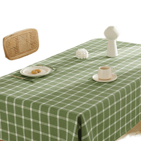 

Tablecloth Checkered Tablecloth Rectangle Linen Stain ResistantWashable Gingham Table Cloth forOutdoorPicnic Kitchen and Holiday Dinner Christmas Decoration(55inche)(55inche)