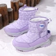 thumbnail image 6 of Quealent Boys Girls Toddler Snow Boots Waterproof Slip Resistant Outdoor Winter Shoes(Toddler/Little Kids/Big Kids) Purple for Size 2, 6 of 8