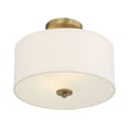 thumbnail image 4 of Meridian M60008BN 2 Light Semi Flush - white fabric shade Brushed Nickel, 4 of 7