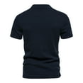 thumbnail image 3 of safuny Men's Slim Cotton Basic Shirts Sports Running Stretch Summer Solid Tees Turn Down Neck Pullover Holiday Fashion Short Sleeve Shirts Clothing Navy XXL, 3 of 8