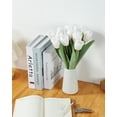 thumbnail image 3 of White Flowers Artificial Tulips Real Touch Tulip Bouquets in Bulk Fake Tulips Flowers for Home Kitchen Decoration Wedding Party with Box, 3 of 5