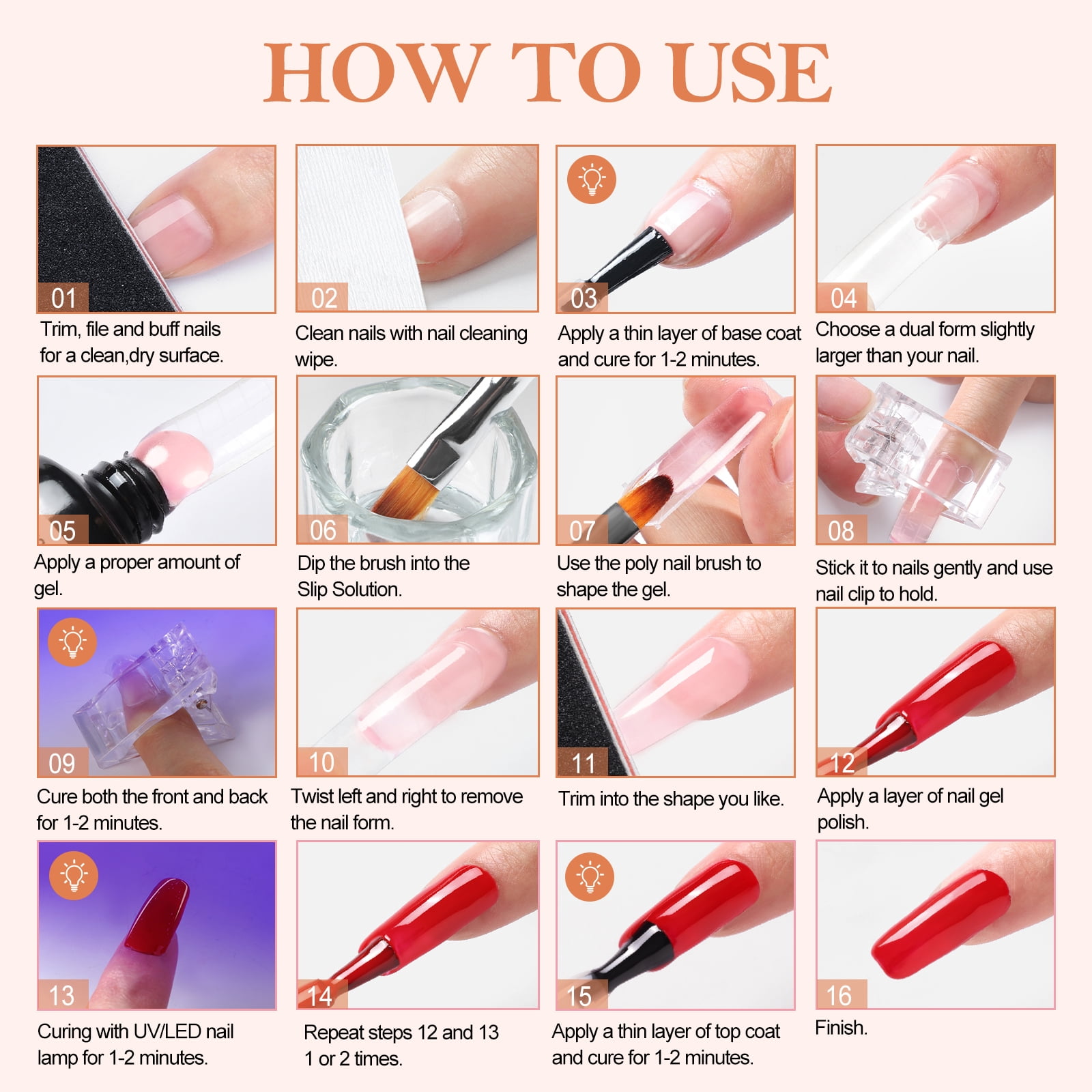 COSCELIA Gel Nail Polish Kit with U V Light 20pc Gel Polish 3pc Poly Nail Gel Glitter Decoration Powders Nail Stickers Gift for Women
