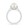 thumbnail image 2 of ANGARA South Sea Cultured Pearl Solitaire Crown Ring in 14K White Gold for Women | June Birthstone, Birthday, Anniversary, Jewelry Gift for Women | Pearl Ring, 2 of 11