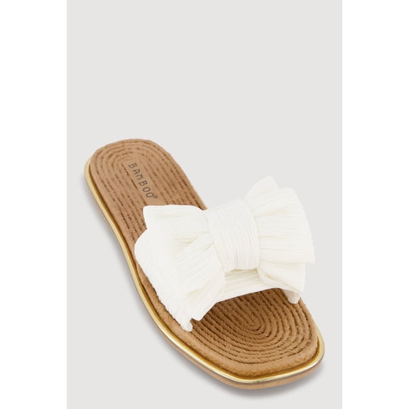 Women's Double Bow Band Espadrille Slide Sandals