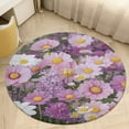 thumbnail image 4 of Floral Colorful Flower Floral Medallion Round Rug - Small Round Area Rug, Soft Non-Slip Machine Washable Bedroom Mat Indoor Accent Entry Carpet for Office Desk Dorm Hallway, 4 of 6