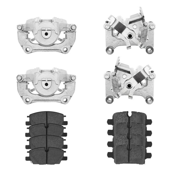 AutoShack Front and Rear Brake Calipers and Ceramic Pads Kit Set Replacement for 2022 Chevrolet Malibu 1.5L 2.0L FWD BRK030661935